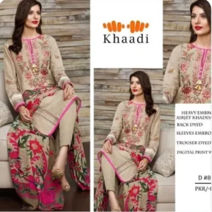 3 pcs women's unstitched embroidered suit