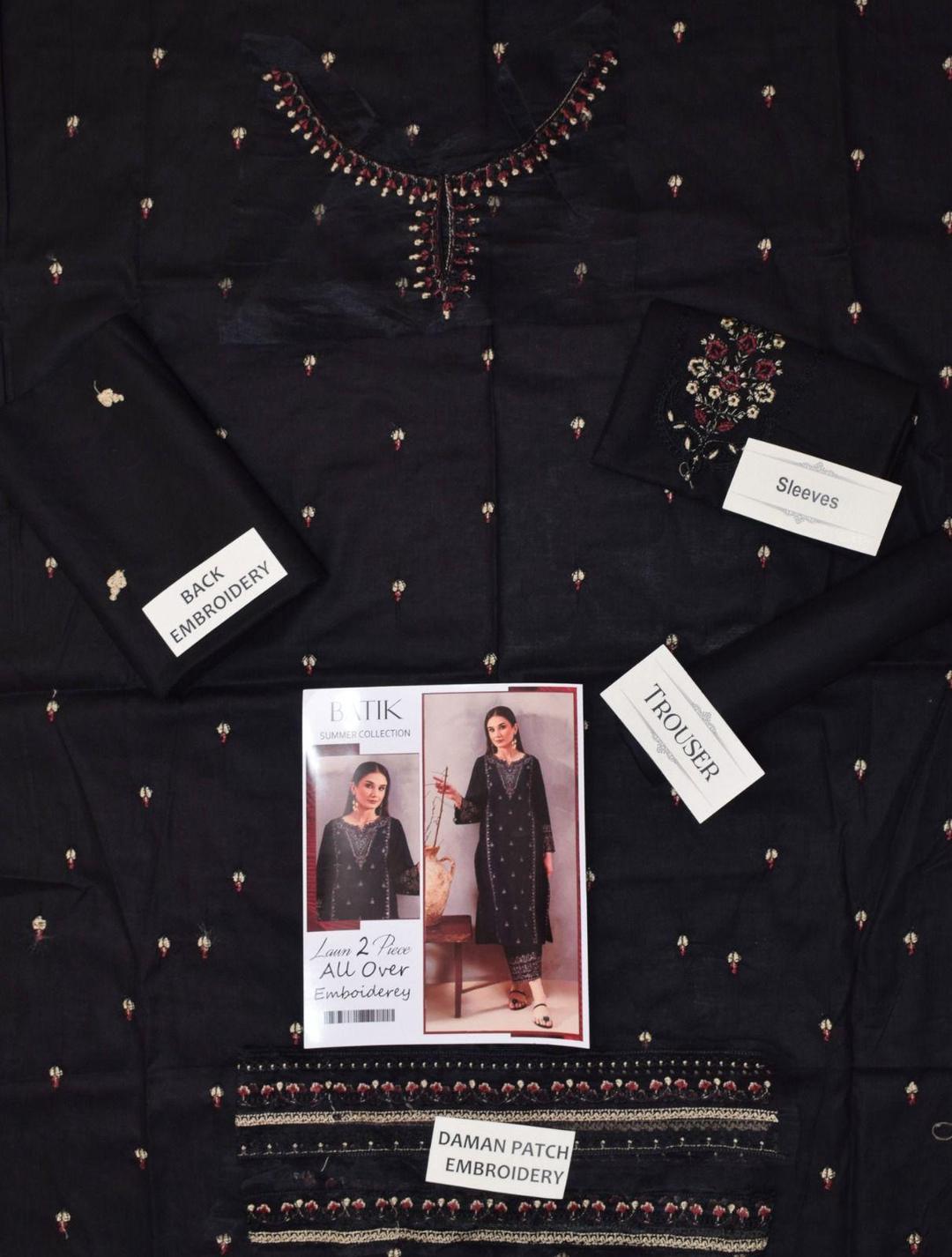 2 pcs women's unstitched embroidered suit 2 pcs women's unstitched embroidered suit