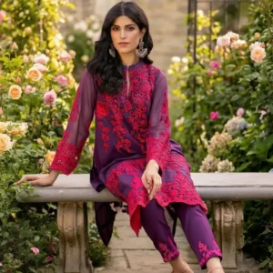 Home 2 Pcs Women's Unstitched Embroidered Suit